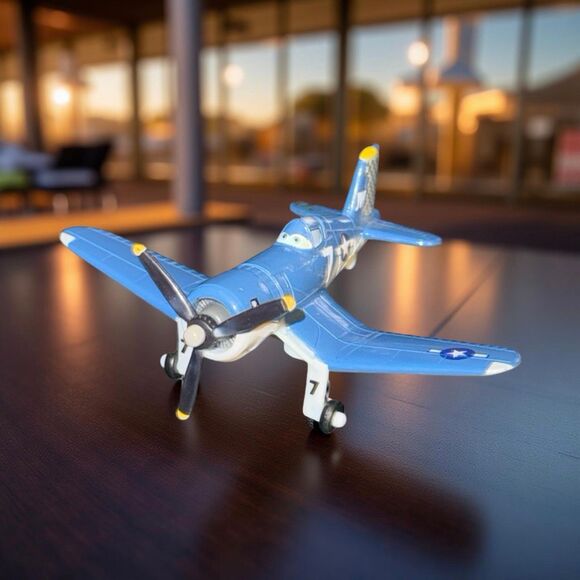 Disney Pixar Planes #7 Skipper Riley Die Cast Airplane Toy Aircraft A40 - Picture 6 of 9